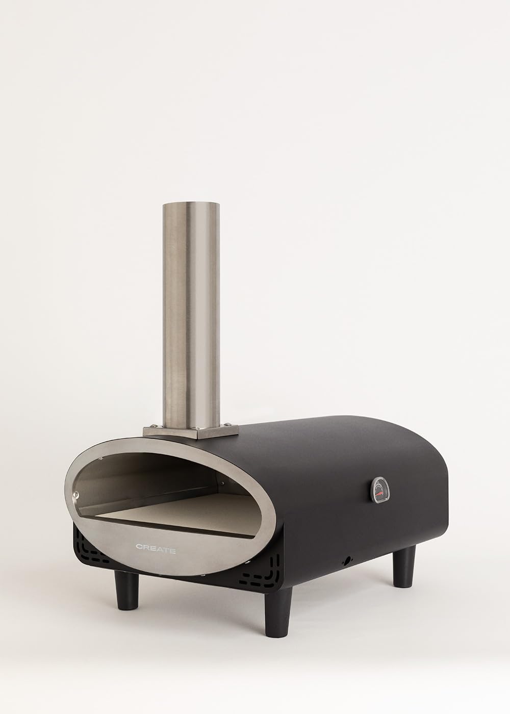 CREATE/PIZZA MAKER ADVANCE/Pellet-Ofen für Steinofenpizzen/Pizzen bis Ø30 cm, schnelles Aufheizen, Temperaturregelung, Temperatur bis 500ºC, Außeneinsatz, 53x36,8x58cm