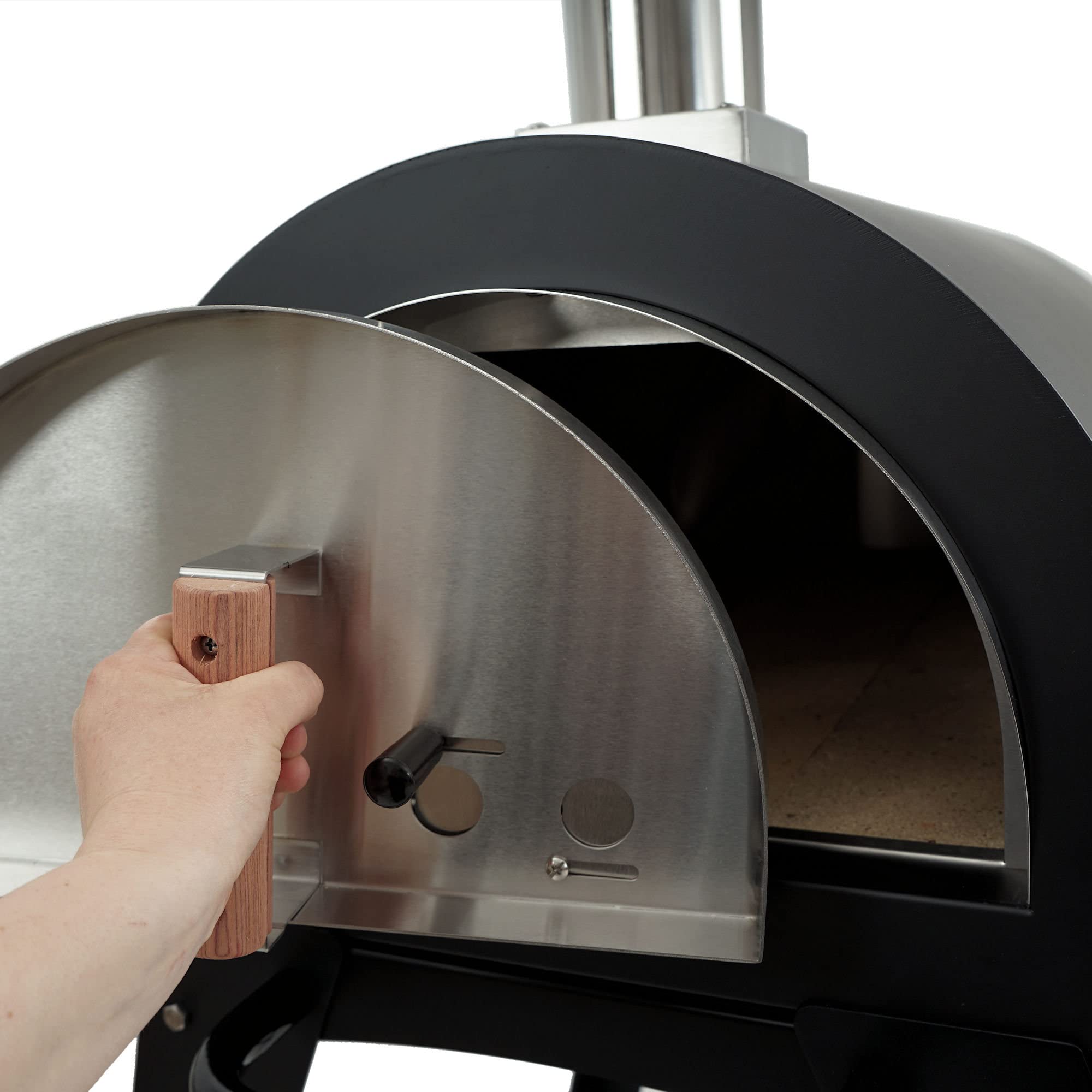 BBQ-Toro Pizzaofen "Havai" mit Schamottesteinen, 2 Seitenablagen und 2 Rädern | Pizza Steinbackofen für Garten, Terrasse | Outdoor Pizza Ofen, Holzbackofen, Pizza Grill